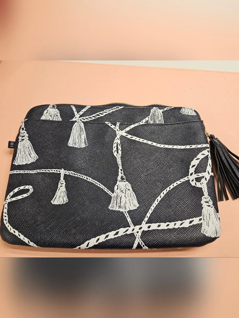 Chico's Black and White Polka Dot Lined Pouch
